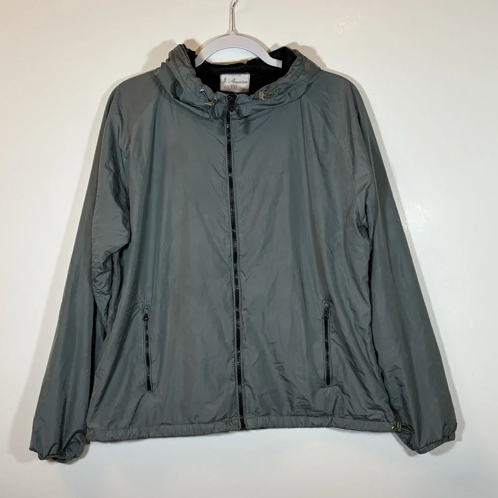 J. America Gray Lightweight Hooded Jacket Size‎ Size 2XL